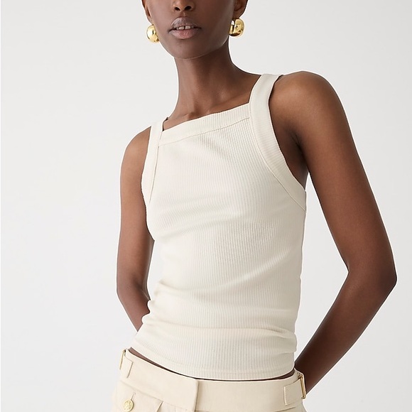 J.CREW•black wide strap tank top medium NWT - Picture 3 of 7